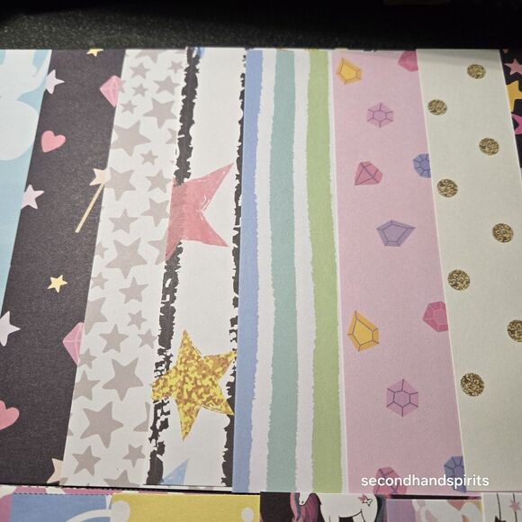 Pastel 6x6 Scrapbook Paper Pack – 24 Pieces Featuring Unicorns and Mermaids - Picture 6 of 7